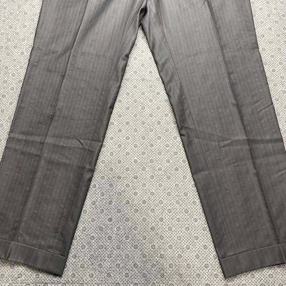 Hugo Boss Rossellini Cinemaus Mens Gray Striped Silk Wool Dress Pant 42L 34x33 - Picture 10 of 11